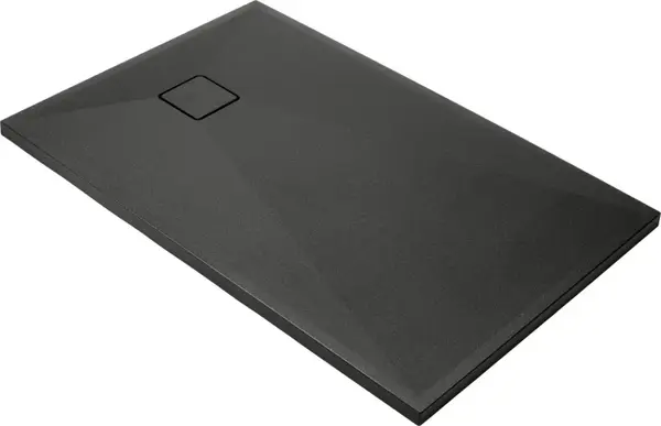 Cadita de dus dreptunghiulara, din granit, slim, negru, 140x90x4.5 cm, Deante Correo