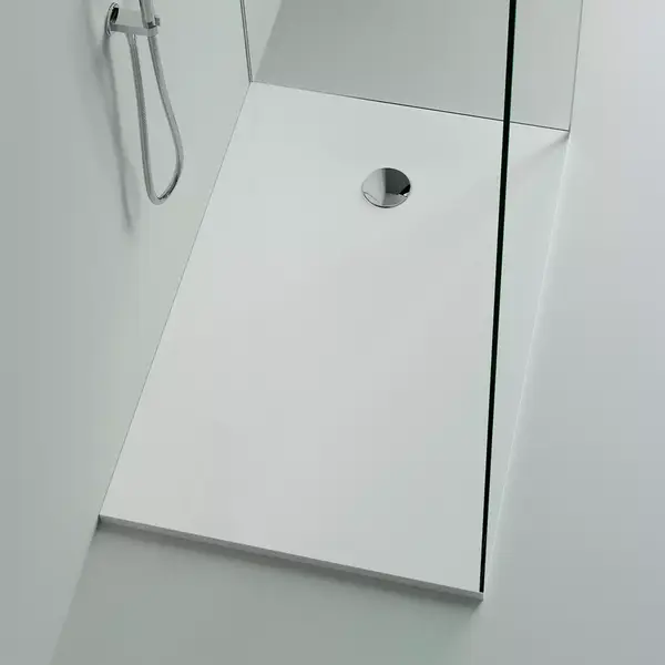 Cadita de dus dreptungiulara, din compozit alba, 120x80x3 cm, Marmite Burgos