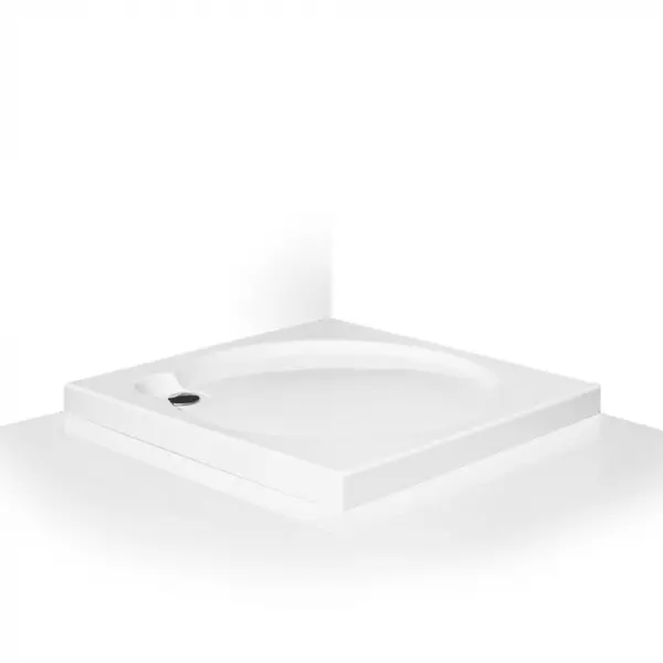 Cadita de dus patrata, din acril, alba, 80x80x6 cm, Roth Aloha Flat
