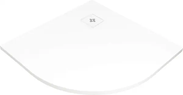 Cadita de dus semirotunda, acril, 90x90x3.5 cm, alb, Deante Silia
