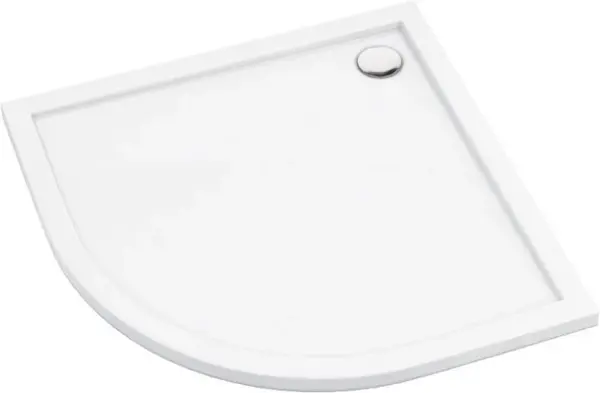 Cadita de dus semirotunda, acril, slim, alb mat, 90x90x4.5 cm, Deante Prizma