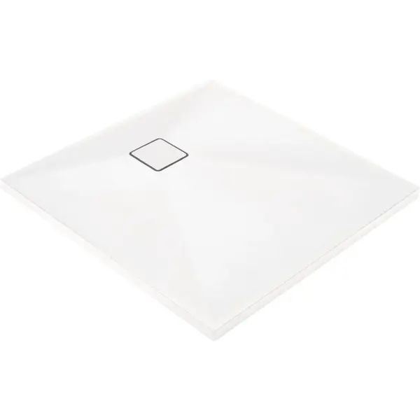 Cadita dus compozit slim patrata alba 90x90 cm Deante Correo Square