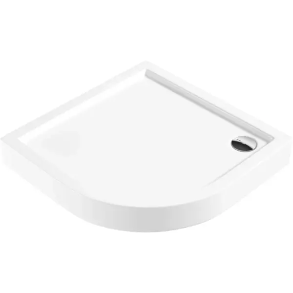 Cadita dus semirotunda alba 80x80 cm Jasmin Plus, Deante