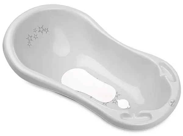 Cădiță pentru bebeluși cu scurgere Lorelli - Little stars, 84 cm, gri