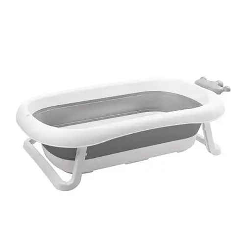 Cadita pliabila pentru bebelusi Lorelli Royal Grey, 83 cm, 0-12 luni, cu dop de scurgere, indicator de umplere, margini rotunjite