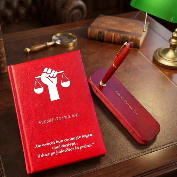 Cadou pentru avocat- Agenda personalizata + Set scris
