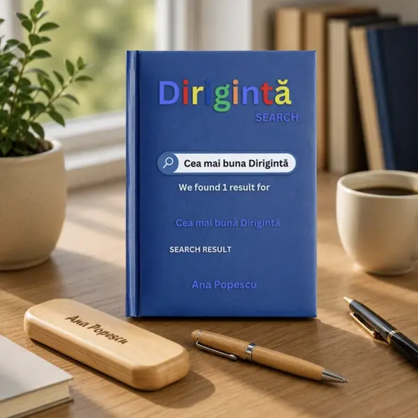 Cadou pentru Diriginta - Agenda personalizata + set scris