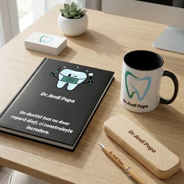 Cadou pentru Doctor Dentist - Agenda +Set scris + Cana