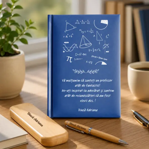 Cadou pentru profesorul de matematica - Agenda + set de scris