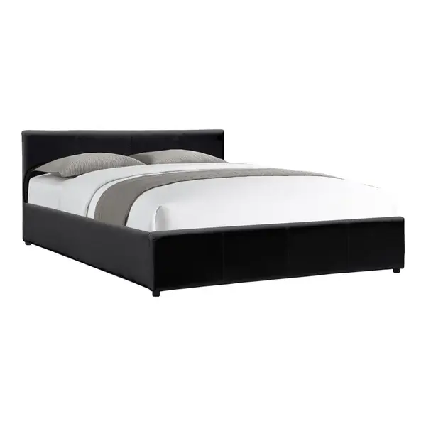 Cadru de pat cu somiera si deopzitare telescopica Dellia Negru 157x214x83 cm