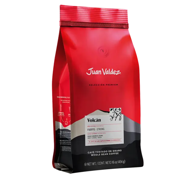 Cafea premium boabe Volcan, 454g, Juan Valdez