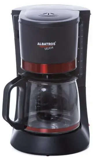Cafetiera Albatros DELICIA, 1.2L, 680W (Negru/Rosu)