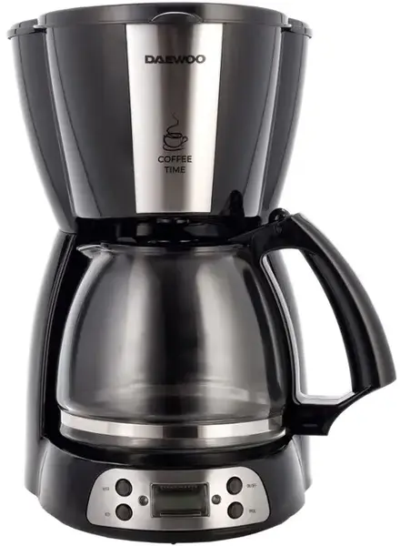 Cafetiera Daewoo DCM900B, 900 W, Capacitate 1.5 l, Design ergonomic (Negru/Argintiu)