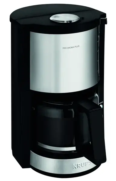 Cafetiera Krups KM 3210 ProAroma Plus, 1100 W, 1.25 l, 10 cesti (Negru/Inox)