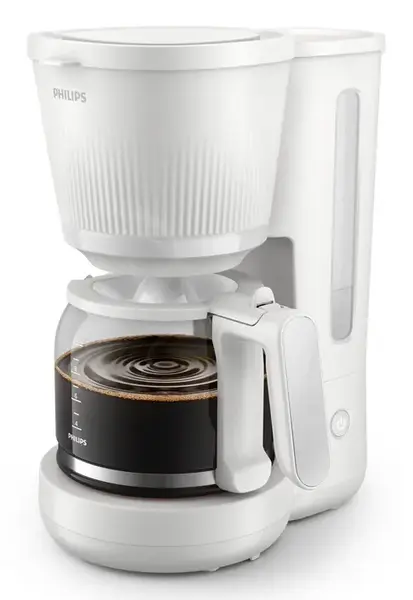 Cafetiera Philips HD7411/00 seria 3000, vas de 1.3L, Sistem anti-picurare, Filtru permanent, Oprire automata (Alb)