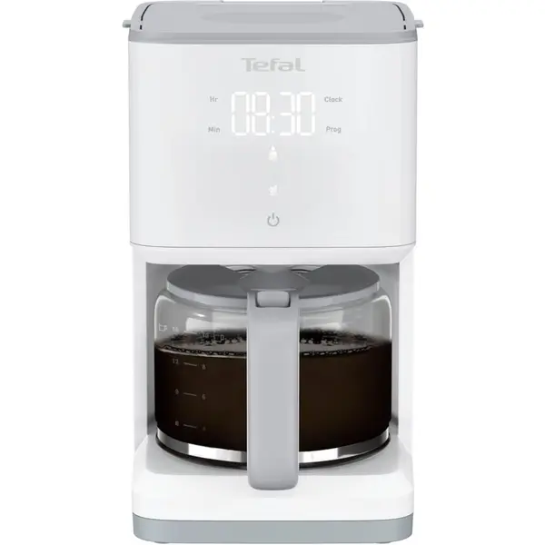 Cafetiera Sense CM693110, 1000 W, 1.25 L, ecran digital, functie Aroma, sistem antipicurare, oprire automata, 15 cesti, alb