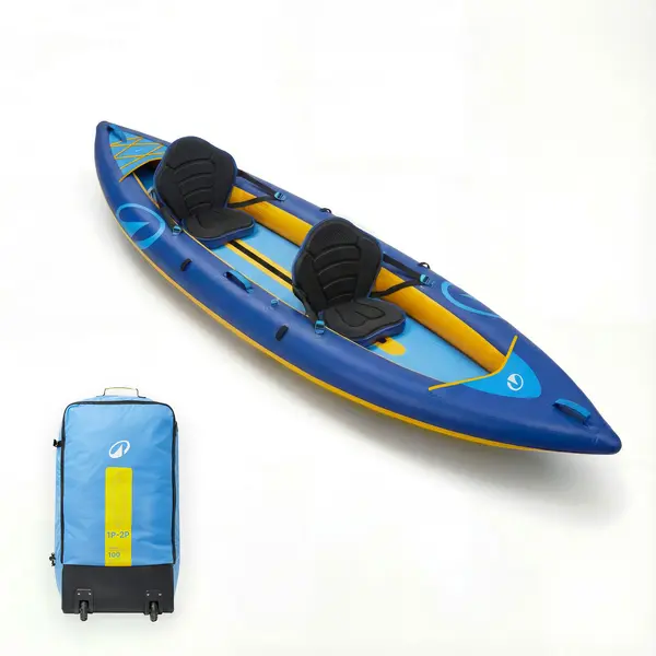 Caiac-canoe gonflabil pentru plimbări 1-2 persoane Tribord 100 Confort