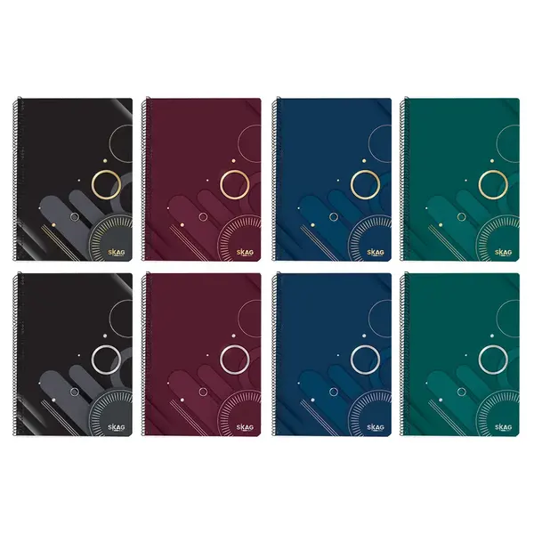 Caiet A4 Skag dictando cu spira 120 file 4 diviziuni diverse culori Caiet A4 Skag dictando cu spira 120 file 4 diviziuni diverse culori