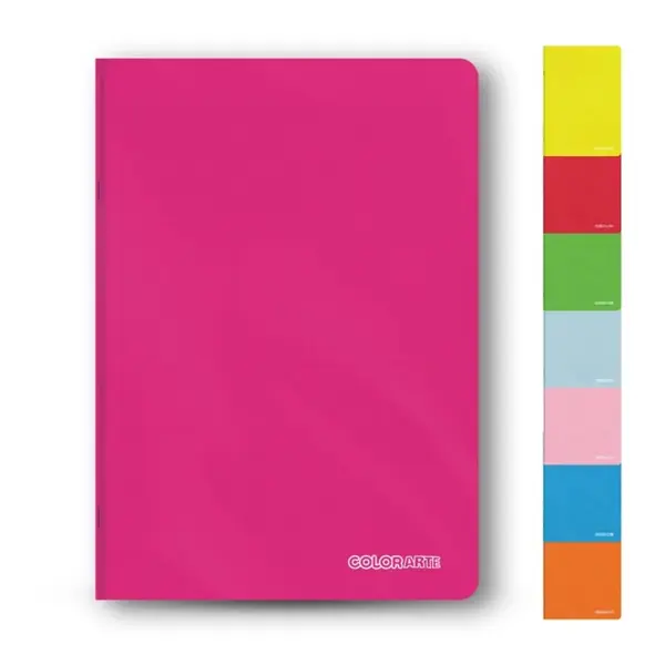 Caiet A5 cu 48 file,matematica coperta plastic 230 microni,colturi rotunjite,70g mp,diverse culori