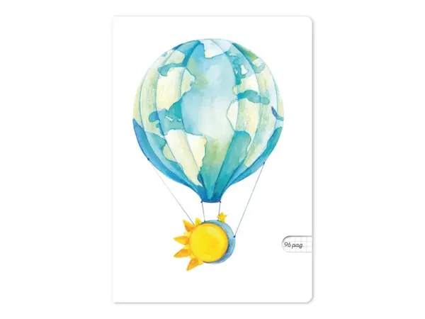 Caiet A5 matematica, ilustratie Balonul calator,48 file, 80g