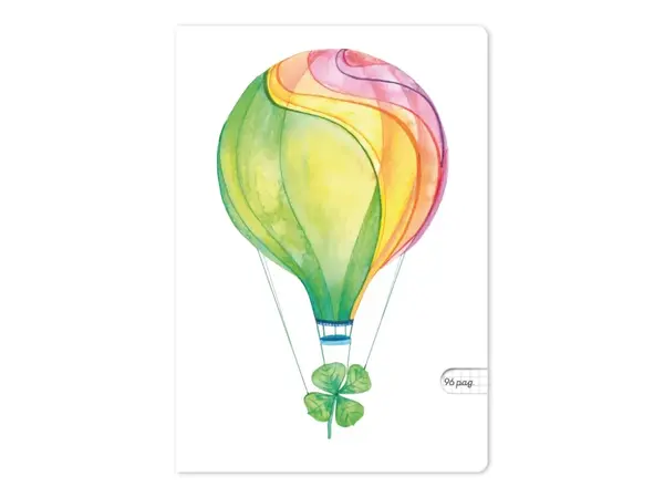 Caiet A5 matematica, ilustratie Balonul cu aer cald si noroc,48 file, 80g