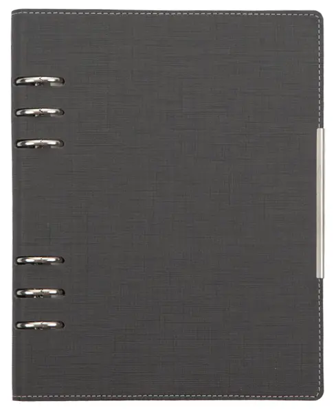 Caiet-agenda din piele Trend A5 - Grafit, cu inele si mecanism