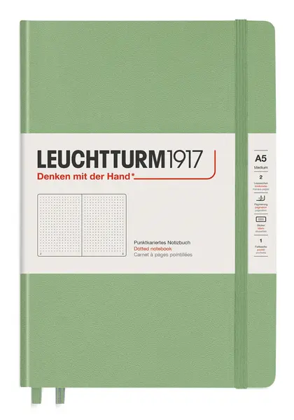 Caiet agenda Leuchtturm1917 Muted Colors - A5, verde, linii punctate