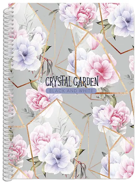 Caiet Black&White Crystal Garden - В5, 105 foi, sortiment