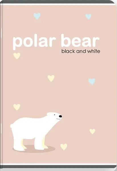 Caiet Black&White Cute Animal - A5, 40 foi, rânduri largi, sortiment