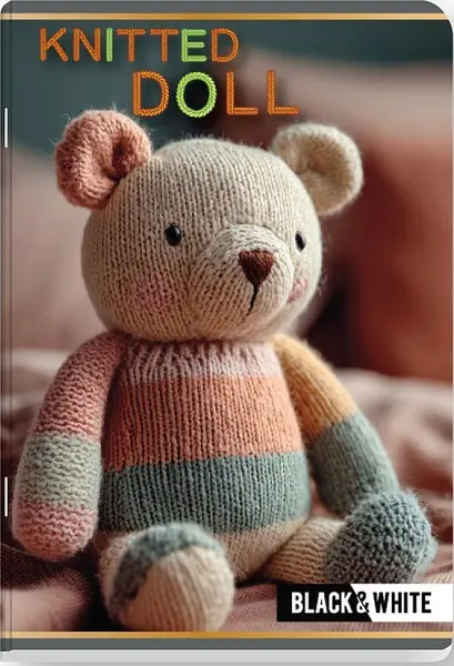 Caiet Black&White Knitted Doll - A5, 24 foi, pătrate mici, sortiment