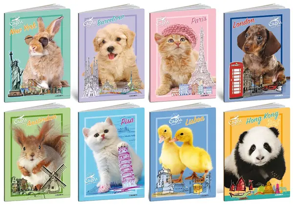 Caiet Blasetti - City Pet, A4, 42 file, rânduri late, sortiment
