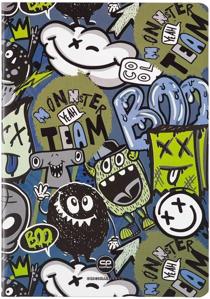 Caiet Cool Pack Monster Team - A5, 32 de coli, rânduri înguste colorate