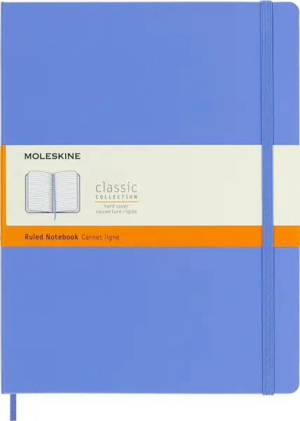 Caiet cu copertă tare Moleskine Classic Ruled XL - Hydrangea Blue, radnuri