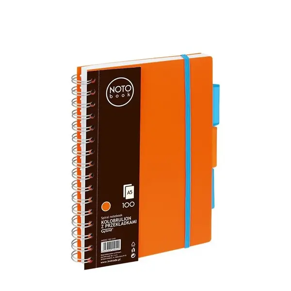Caiet cu spira A5 ,100 file, matematica, colturi rotunjite, coperta plastic, portocalie, Grand 150-1410