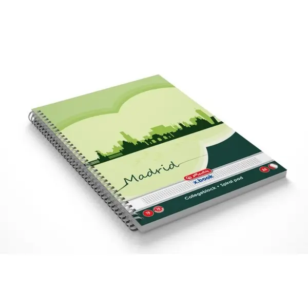 Caiet cu spirala A4, 70 file,matematica, colturi rotunjite, 70g mp,Herlitz