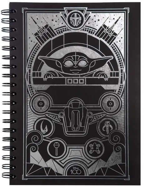 Caiet cu spirală Cool Pack Black - Disney 100, Grogu, B5, pătrate mici, 100 foi