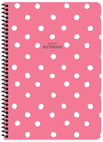 Caiet cu spirală Keskin Color Polka Dot - B5, 80 file, rânduri late, sortiment