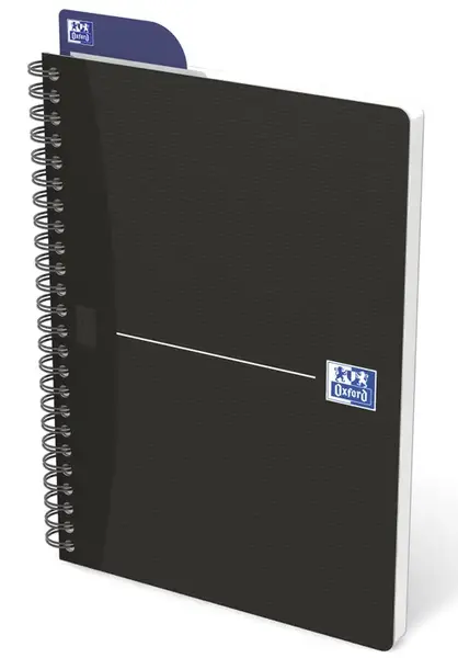 Caiet cu spirala OXFORD Office Essentials, A5, 90 file-90g/mp, Scribzee, 4 perf, coperta carton, matematica
