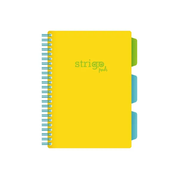 Caiet cu Spirala si Separatoare Strigo Pads Project Book Neon A5, Matematica
