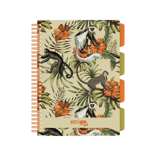 Caiet cu Spirala si Separatoare Strigo Pads Project Book TROPICAL B5, Matematica