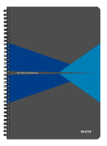 Caiet de birou Leitz Office A4 coperta PP cu spira 90 file matematica Caiet de birou Leitz Office A4 coperta PP cu spira 90 file matematica albastru