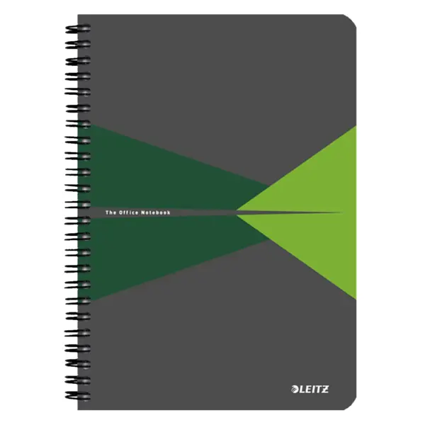 Caiet de birou Leitz Office A5 coperta PP cu spira 90 file diverse modele Caiet de birou Leitz Office A5 coperta PP cu spira 90 file diverse modele dictando verde