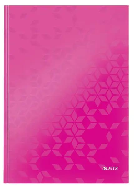Caiet de birou Leitz WOW A4 coperta dura 80 file matematica Caiet de birou Leitz WOW A4 coperta dura 80 file matematica roz metalizat