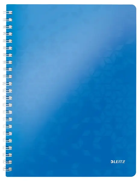 Caiet de birou Leitz WOW A4 coperta PP cu spira 80 file dictando Caiet de birou Leitz WOW A4 coperta PP cu spira 80 file dictando albastru metalizat