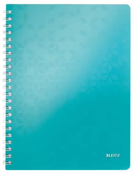 Caiet de birou Leitz Wow A4 coperta PP cu spira 80 file matematica Caiet de birou Leitz Wow A4 coperta PP cu spira 80 file matematica turcoaz metalizat