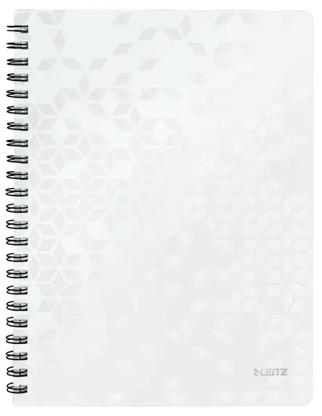 Caiet de birou Leitz Wow A4 coperta PP cu spira 80 file matematica Caiet de birou Leitz Wow A4 coperta PP cu spira 80 file matematica alb metalizat