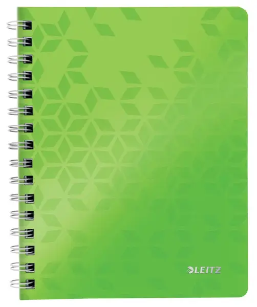 Caiet de birou Leitz WOW A5 coperta PP cu spira 80 file matematica Caiet A5 80F Mate Lime Spira Cop PP WOW Leitz