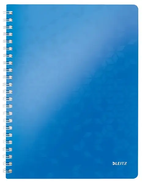 Caiet de birou LEITZ WOW, PP, FSC, reciclabil, A4, 80 coli, cu spira, matematica, Albastru