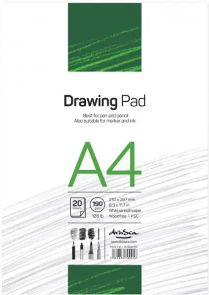 Caiet de schite Drasca Drawing pad - 20 file albe, A4