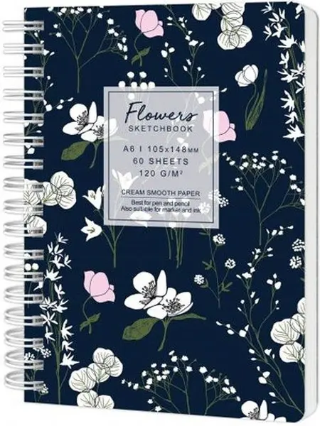 Caiet de schițe Drasca Flowers - Macii, A6, 60 de coli